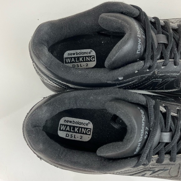 New Balance Women’s Size 9.0 2E Wide 577 Triple Black Leather Walking Shoes - Picture 9 of 10